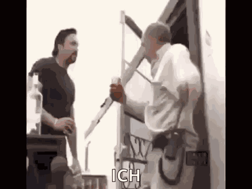 Old Guy Falling Down Stairs GIF