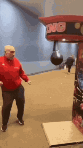 Old Man Punch Fall GIF