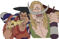 One Piece Oden And Whitebeard Sticker