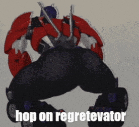 Optimus Prime Hop On Regretevator GIF