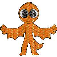 Orange Glitter Sticker