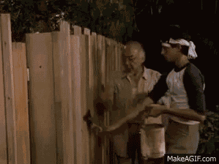 Paint The Fence Hands Up Hands Down GIF