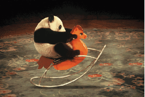 Panda'S Love Rocking Horses! GIF