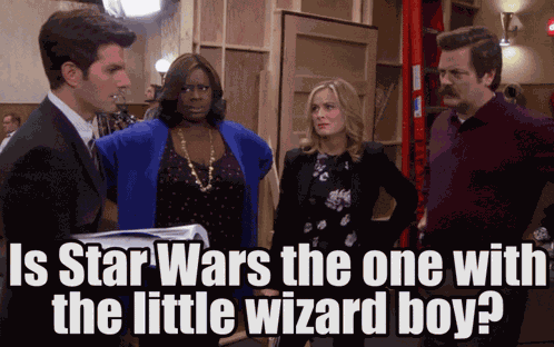 Parks And Rec Is Star Wars The One With The Little Wizard Boy Potter Harry Potter GIF