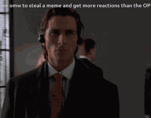 Patrick Bateman Meme Stealing GIF