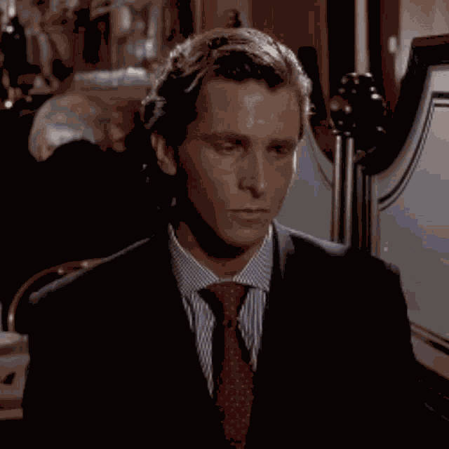 Patrick Bateman Yeah Right GIF