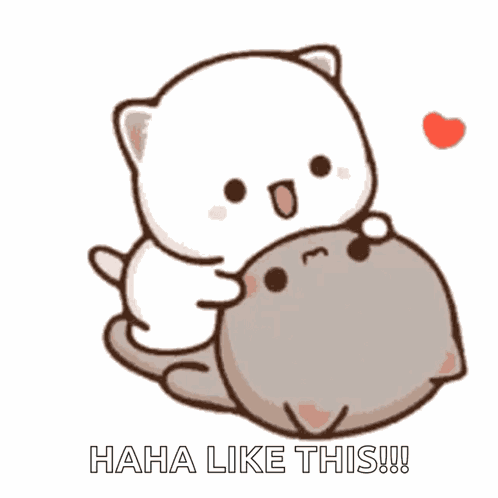 Peach Cat Kiss GIF