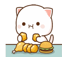 Peach Goma Chicken Burger Nuggets Sticker