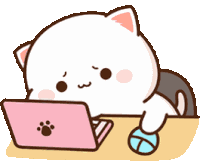 Peach Goma Pc Bored Tired Sticker