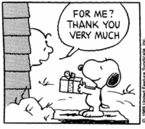 Peanuts Charlie Brown Christmas Snoopy Giving Present Round-headed Kid Merry Christmas GIF