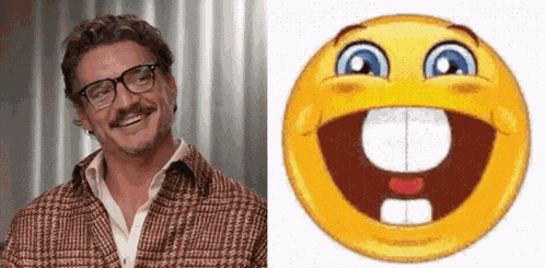 Pedro Pascal Emoji Smile Fade GIF
