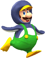 Penguin Luigi Mario Kart Sticker