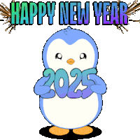 Penguin New Year Sticker