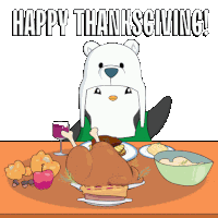 Penguin Thanksgiving Sticker