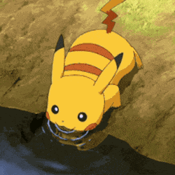 Pikachu Drinking GIF