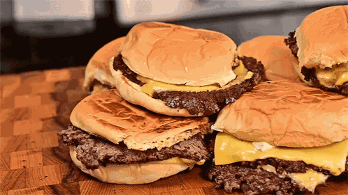Pile Of Burgers The Hungry Hussey GIF