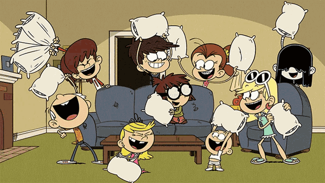 Pillow Fight Leni Loud GIF