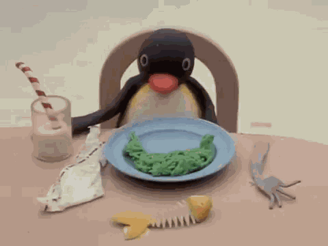 Pingu Pingu Eating His Spaghetti GIF