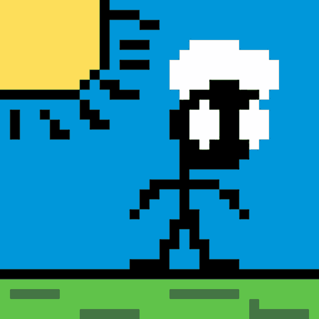 Pixel Stickman GIF