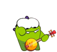 Playing Guitar Om Nom Sticker