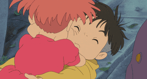 Ponyo Hug Sosuke Miyazaki GIF