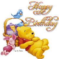 Pooh Birthday Sticker
