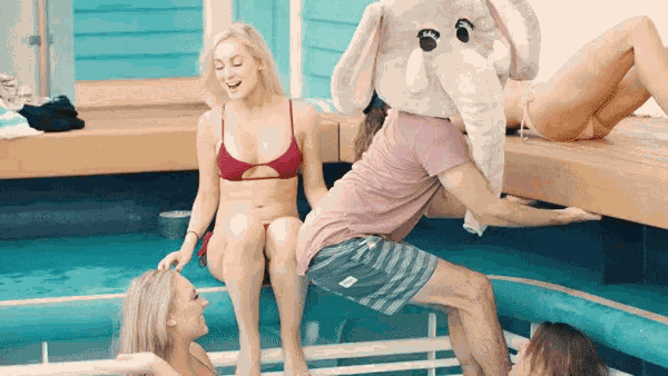 Pool Party Walking In Pool GIF