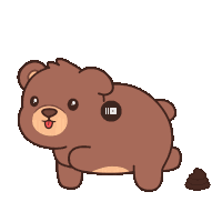 Pooping Bear Bear Poop Sticker