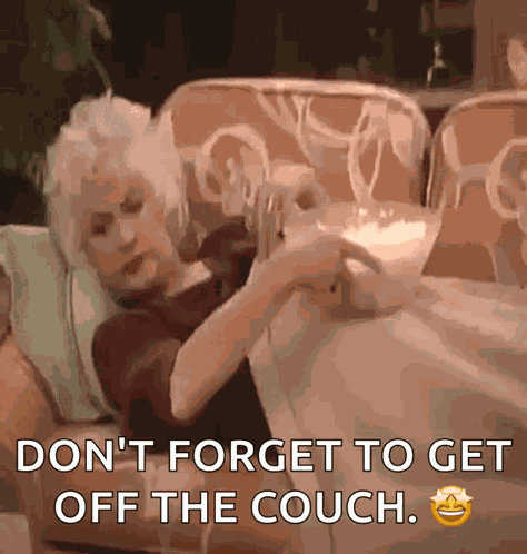 Popcorn Couch Potato GIF