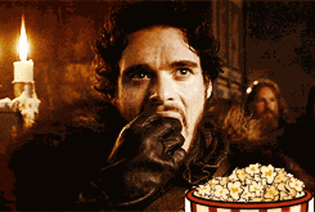 Popcorn Here For The Show GIF