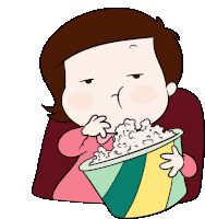 Popcorn Watching Sticker