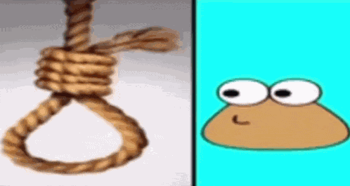 Pou Pou Hanging GIF