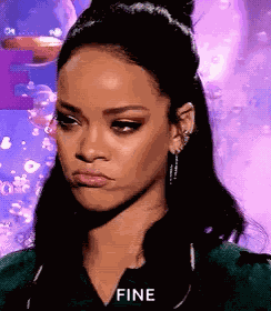 Pouting Rihanna GIF