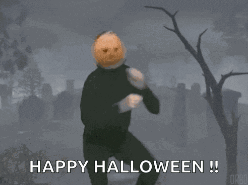Pumpkin Head Cemetery GIF