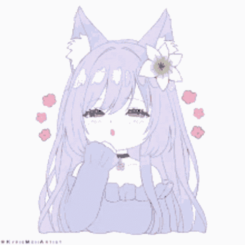 Purple Cat Anime Girl GIF