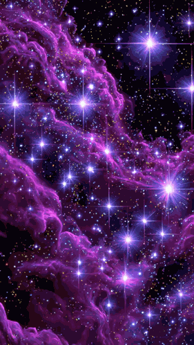 Purple Nebula Galaxy Stars GIF