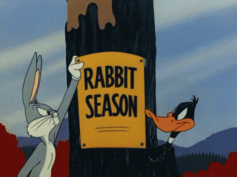 Rabbit Season Duck Season Bugs Bunny Daffy Duck GIF