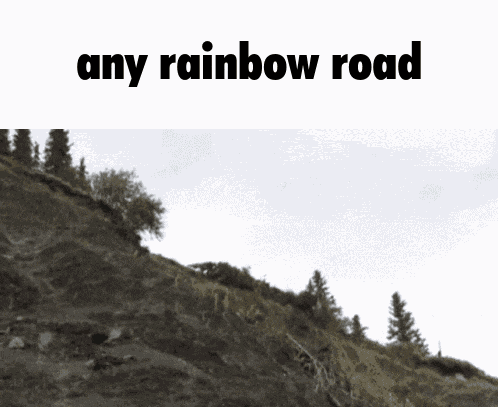 Rainbow Road Mario Kart GIF