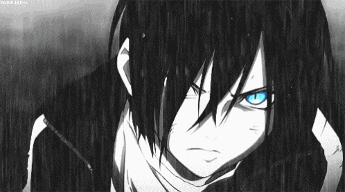 Raining Anime Guy Anime Guy Angry Stare GIF