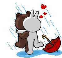 Rainy Kissing Sticker