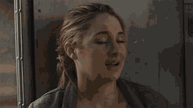Relieved Shailene Woodley GIF