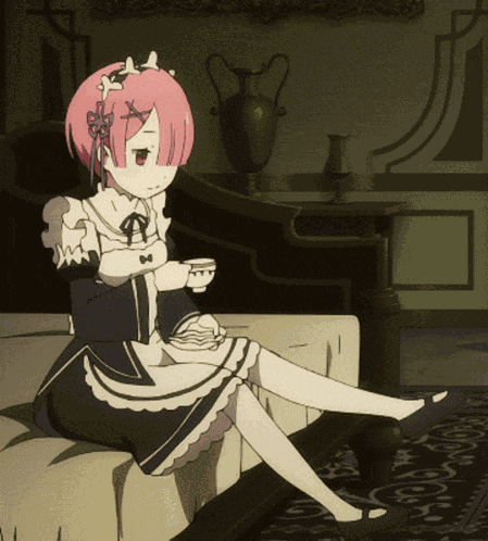 Rem Waiting GIF