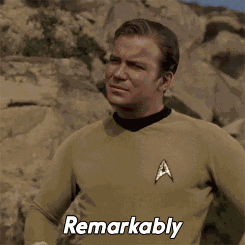 Remarkably Peaceful Captain Kirk GIF