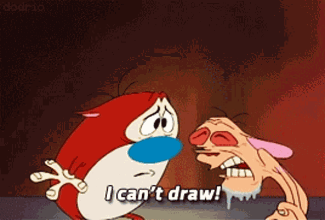 Ren And Stimpy I Cant Draw GIF