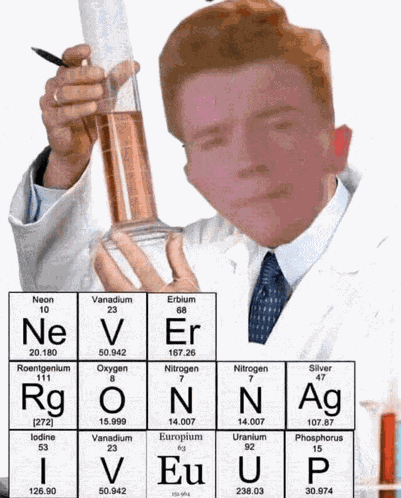 Rickroll Chemistry Meme