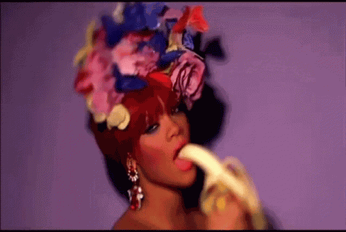 Rihanna Eating Banana GIF