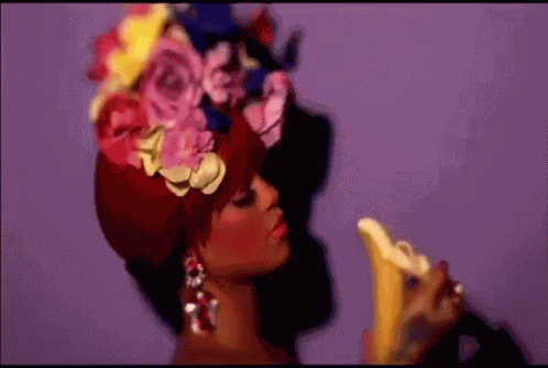Rihanna Peeling Off Banana GIF