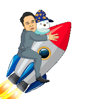 Rocketship Spacex Sticker