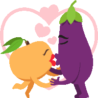 Romantic Kiss Peach Life Sticker