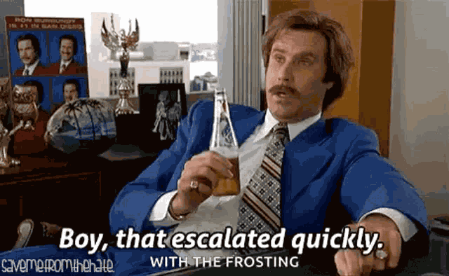 Ron Burgundy Escalated Quickly GIF
